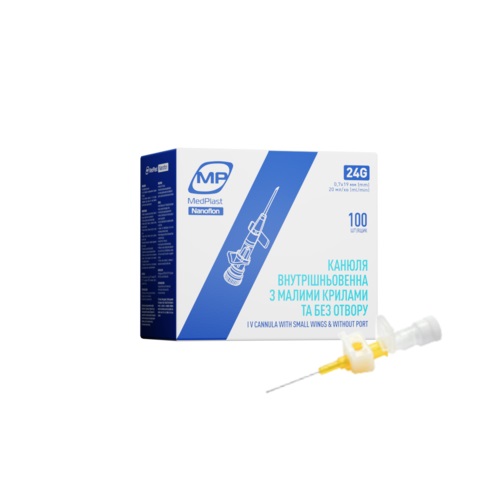 Канюля внутрішньовенна дитяча MP MedPlast Nanoflon 24G 0,7х19 мм